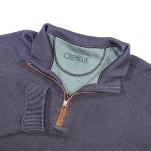 Cremieux Mens Navy Blue Cotton Modal Quarter Zip‎ Pullover Sweater XXL